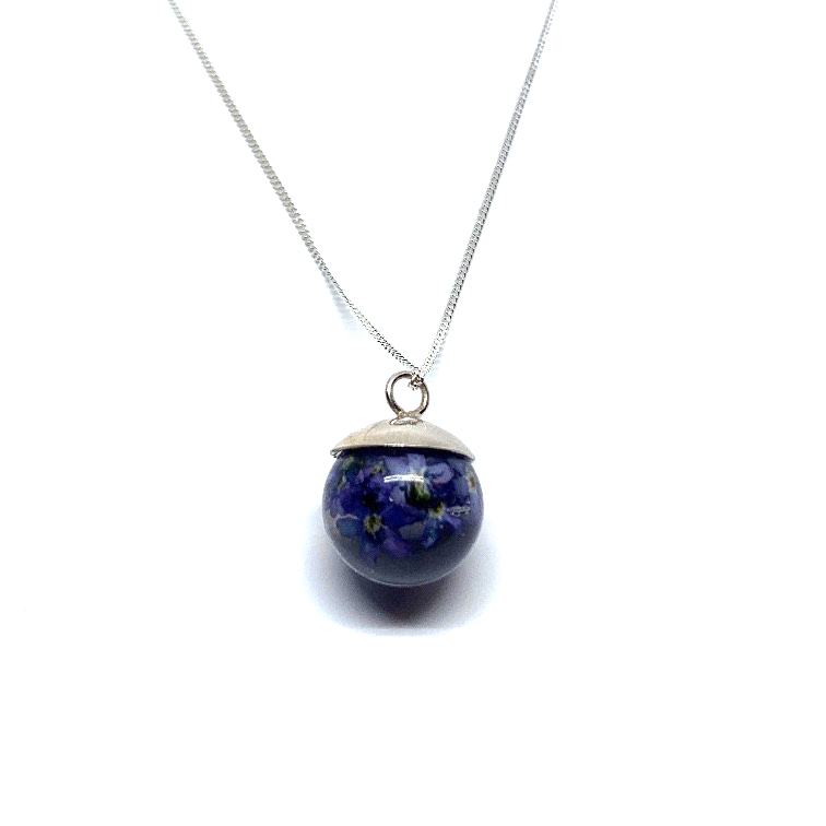 Vergeet mij nietje collier blauw 16 mm