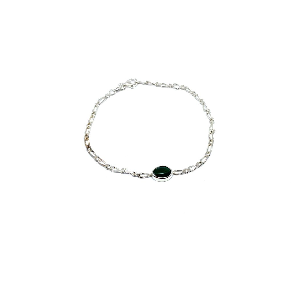 Donker groene agaat armbandje