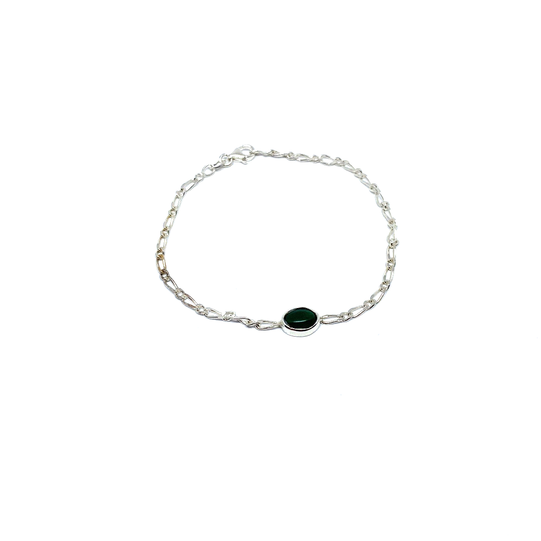 Donker groene agaat armbandje