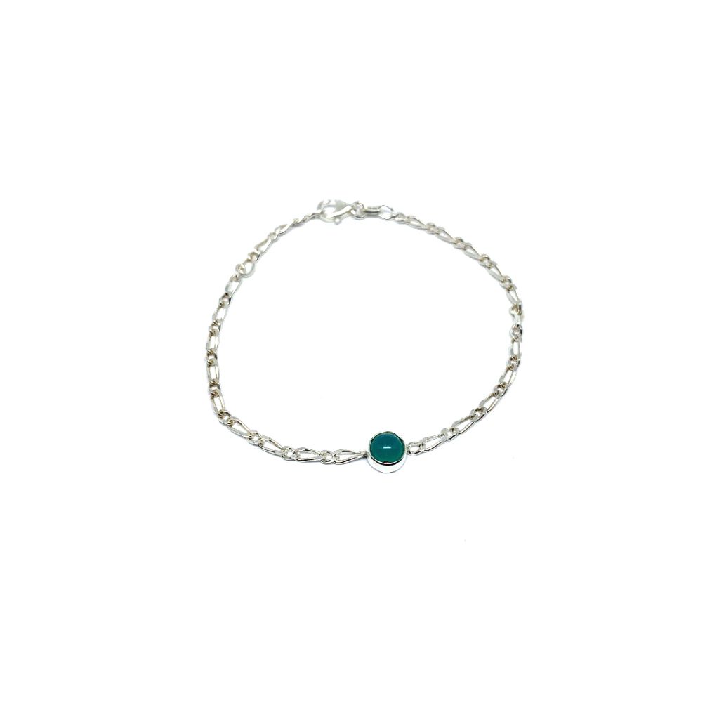 Licht zeeblauwe agaat armbandje