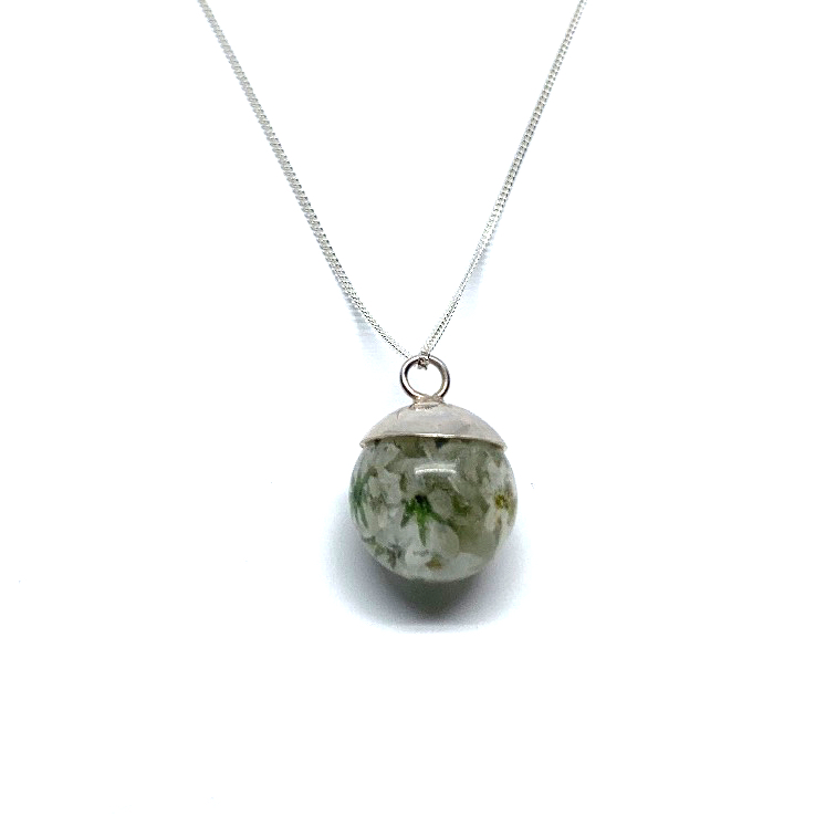 Vergeet mij niet collier wit 10mm