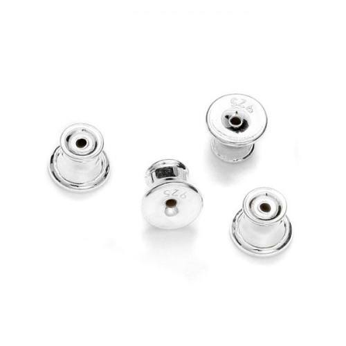 5 Paar Oorbel achterkantjes Stopper model, Sterling zilver (925)