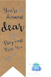 Sticker label vaantje bruinkraft zwart diamant