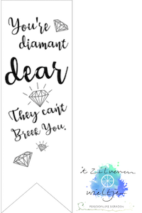 Sticker label vaantje wit zwart diamant
