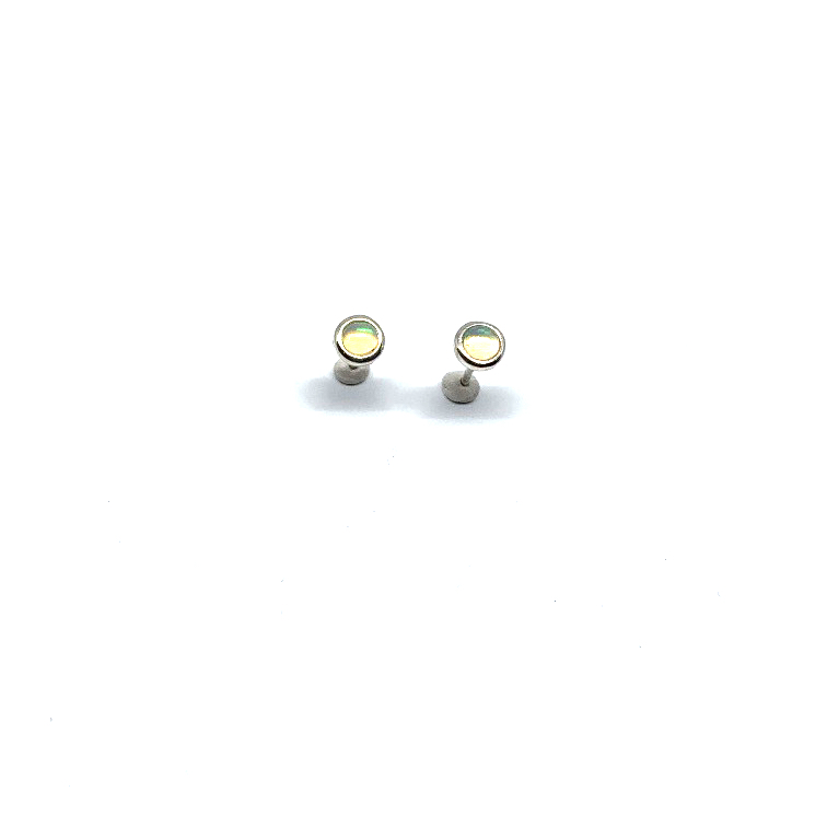 Ethiopische Opaal oorbellen studs rond