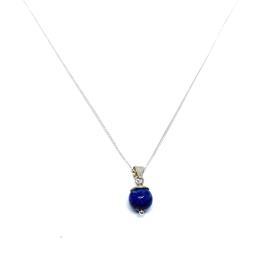 Lapis lazuli bolletje ketting 8 mm