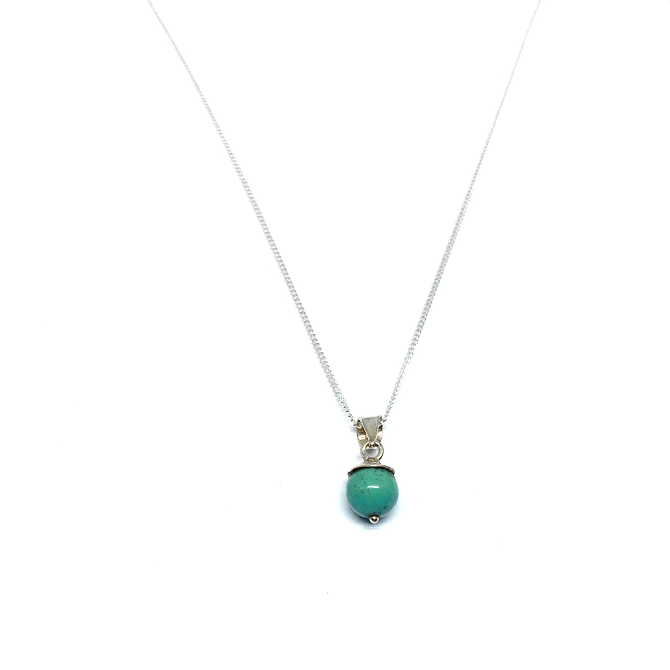 Turkoois bolletje ketting 8 mm
