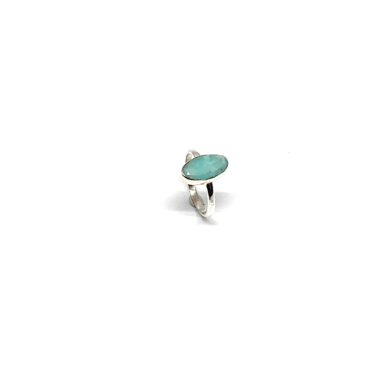 Amazoniet ring diamant geslepen