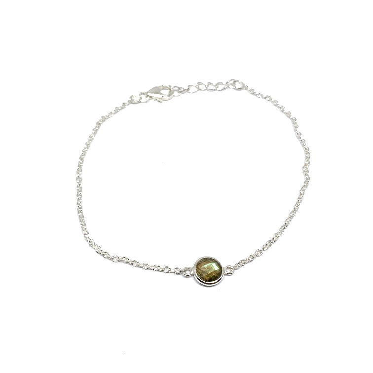 Labradoriet diamant geslepen armbandje