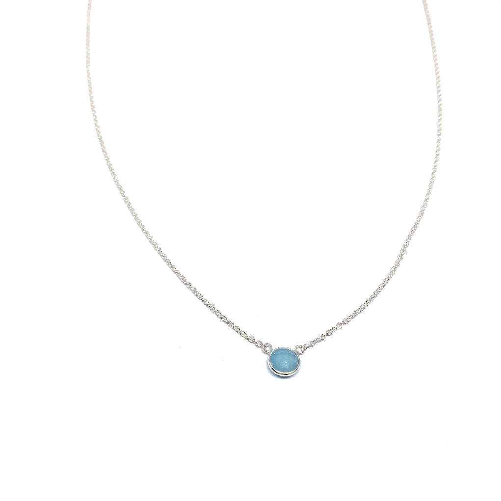 Chalcedoon diamant geslepen ketting