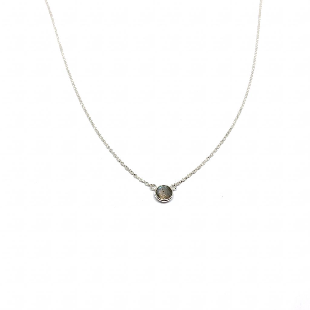 Labradoriet diamant geslepen ketting