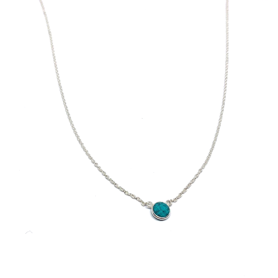 Turkoois diamant geslepen ketting