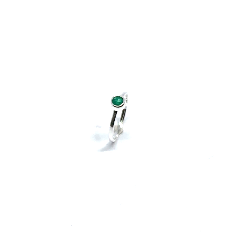 Groene Onix ring facet geslepen