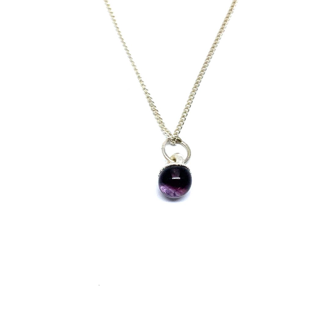 Amethist bolletje ketting 6 mm