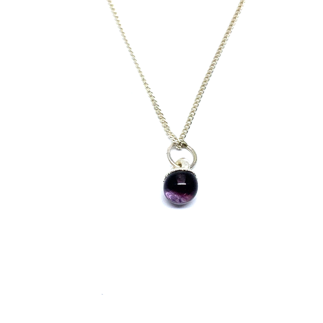 Amethist bolletje ketting 6 mm