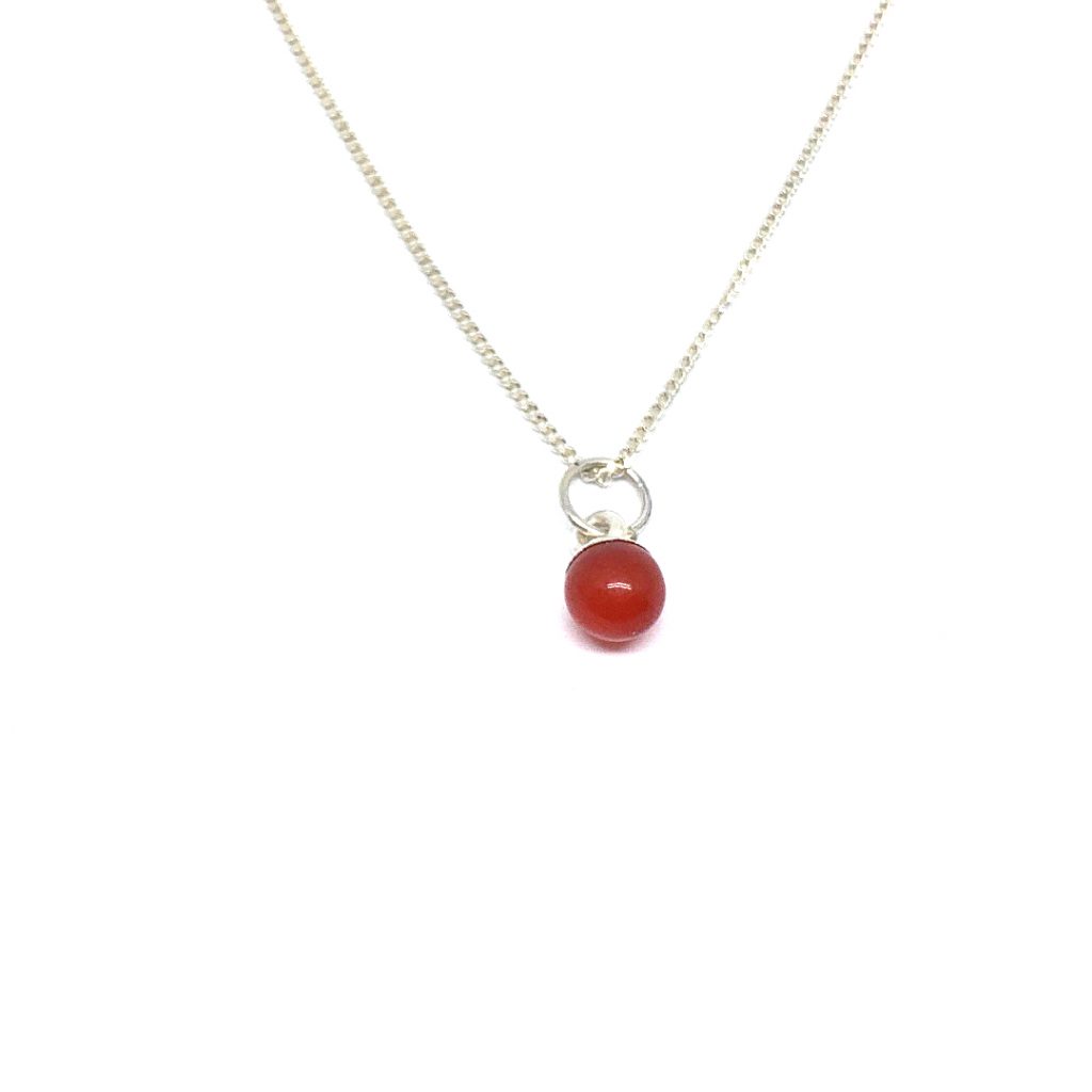 Carneool bolletje ketting 6 mm