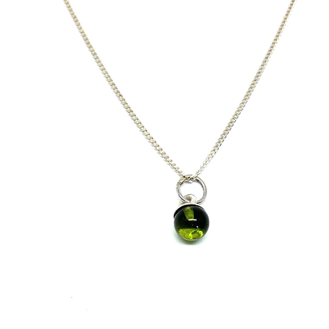 Groene toermalijn bolletje ketting 6 mm