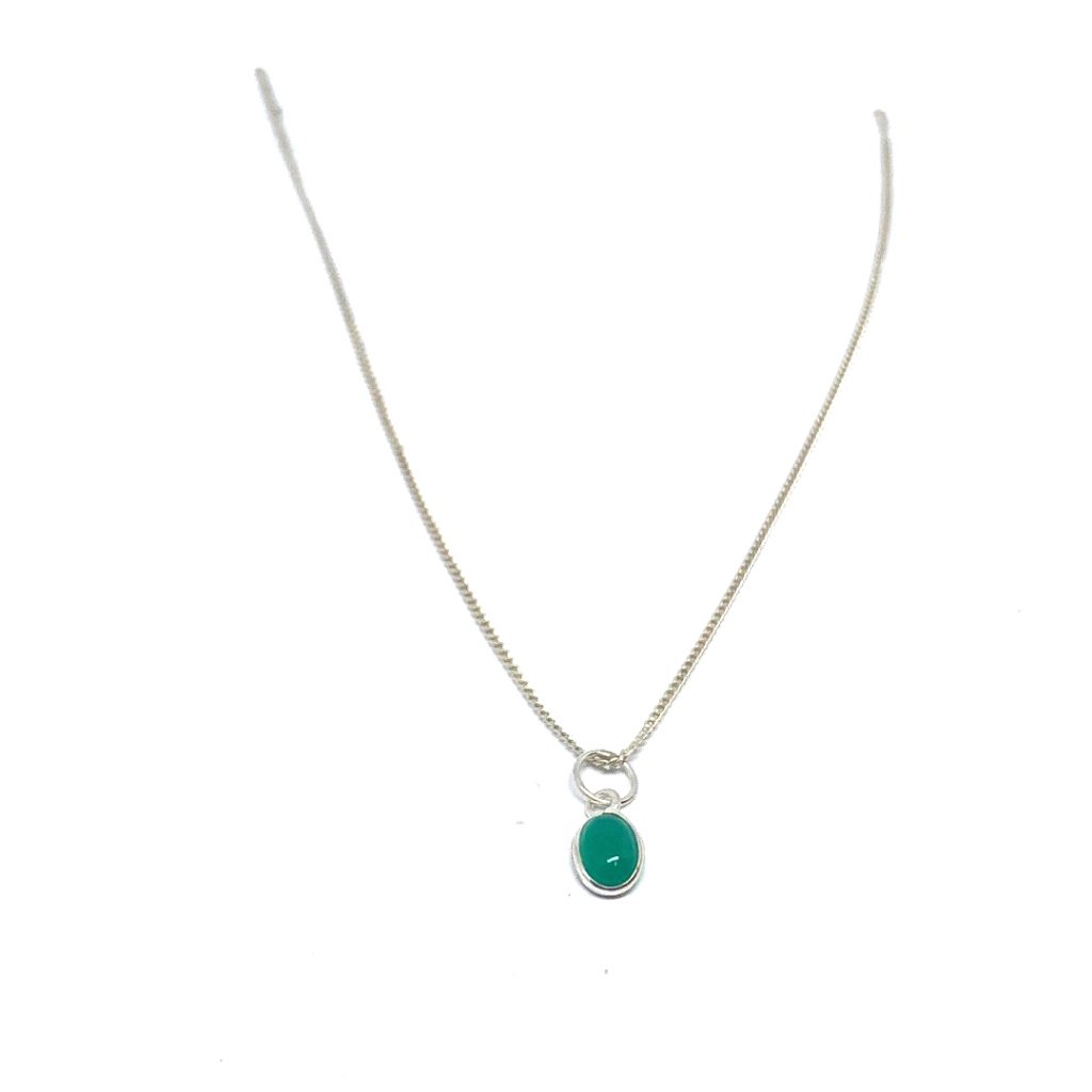 Ketting met  Green Onix klein 8mm