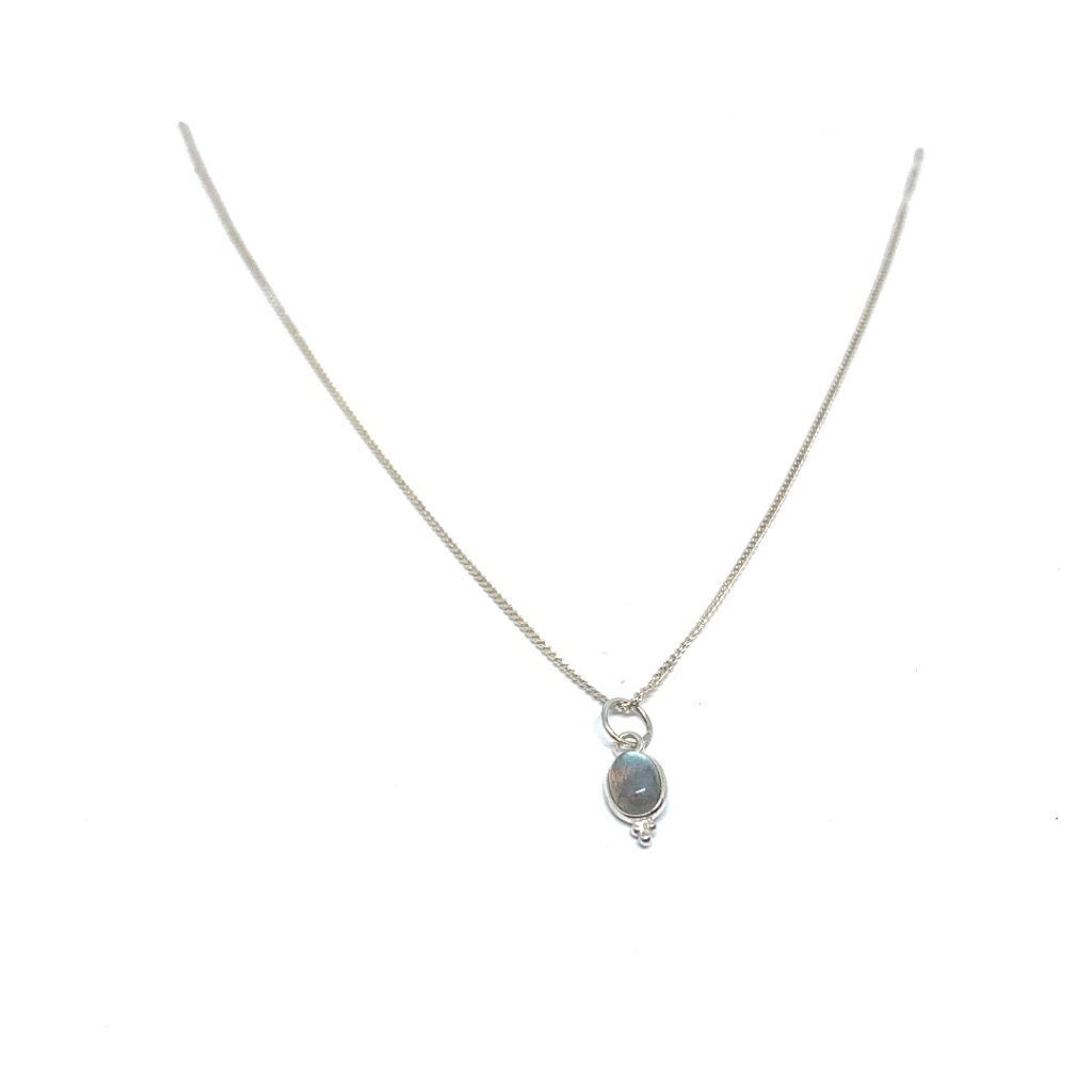 Ketting met  Labradoriet klein 8mm