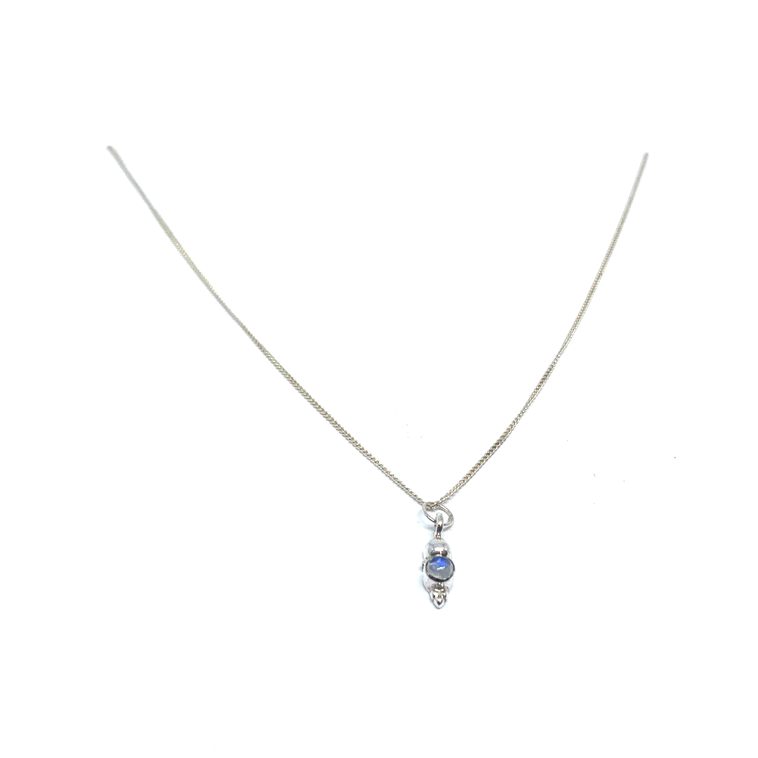 Ketting met Regenboog Maansteen hanger bolletjes