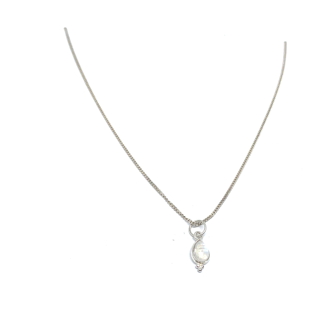 Ketting met Regenboog Maansteen klein 8mm