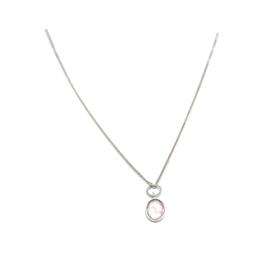 Ketting met Rozenkwarts groot 10mm