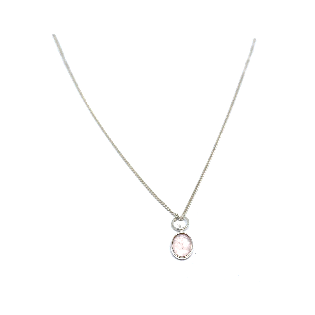 Ketting met Rozenkwarts groot 10mm