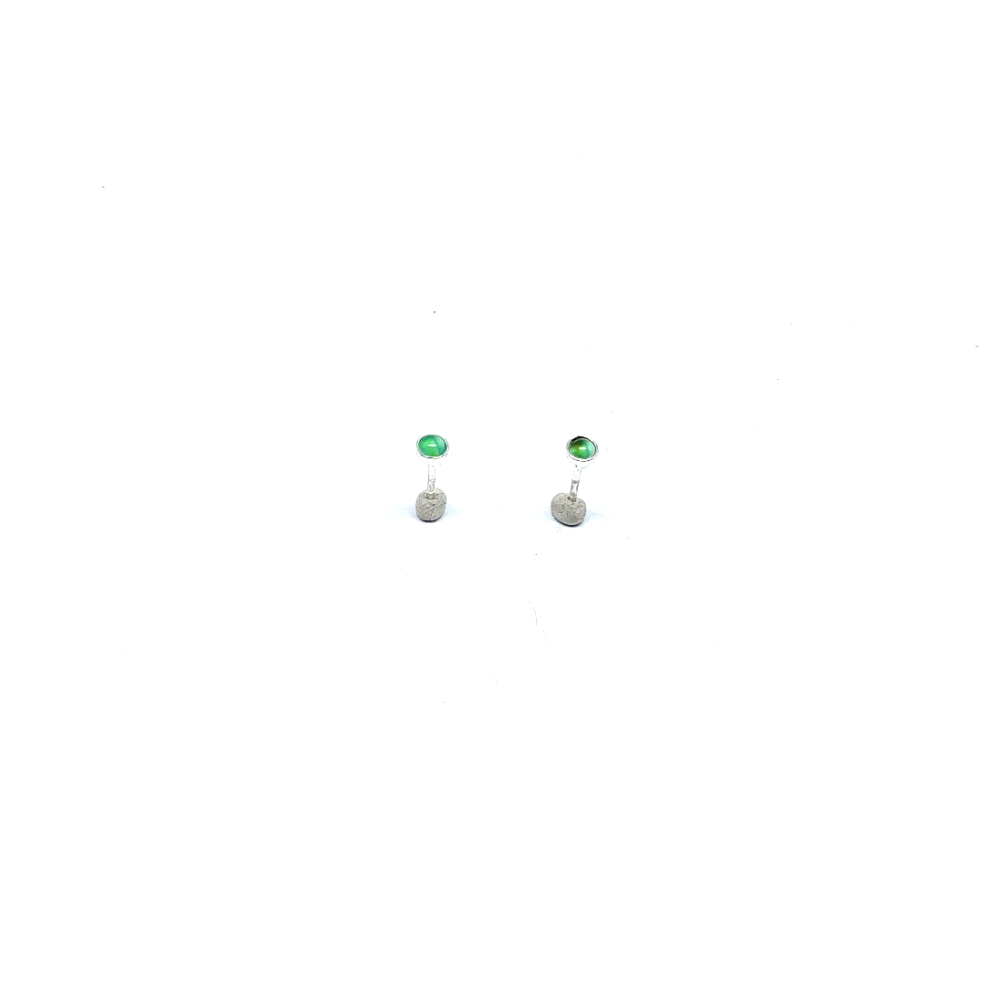 Kleine oorbellen Lichtgroene Onix