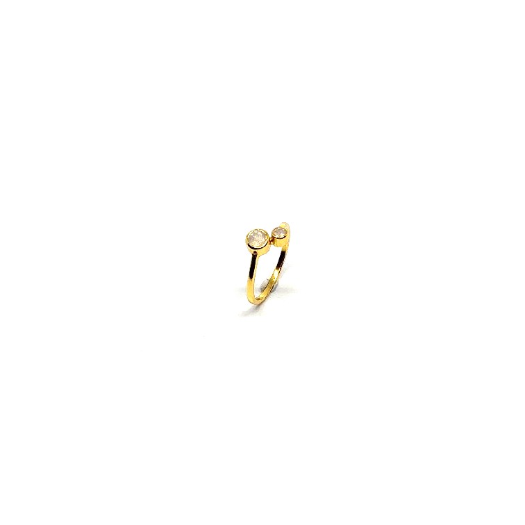 Maansteen 2 stone ring DOUBLE 24k