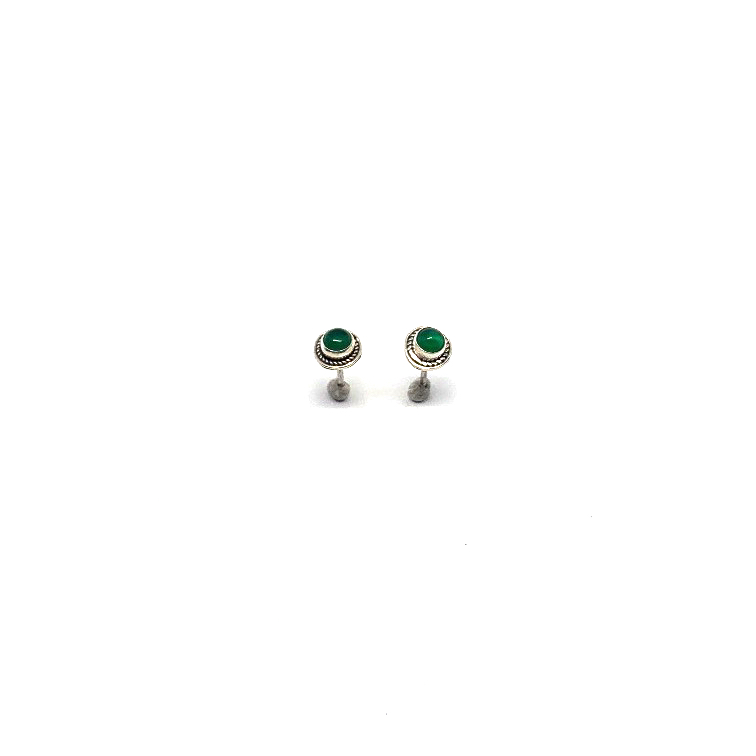 Green Onix oorbellen sierrand