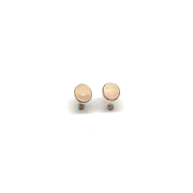 XL Oorbellen studs rozenkwarts