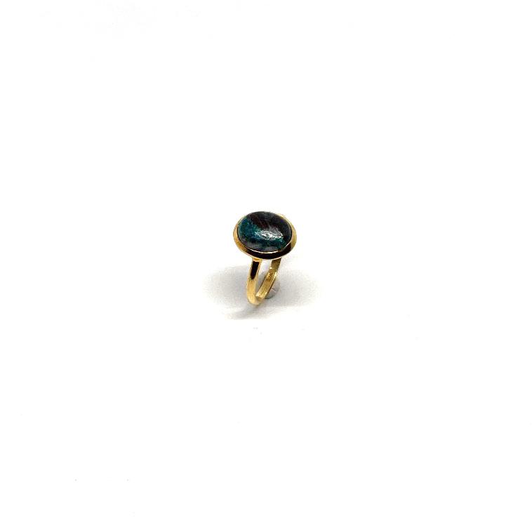 Chysocolla ring 24k g.pl.