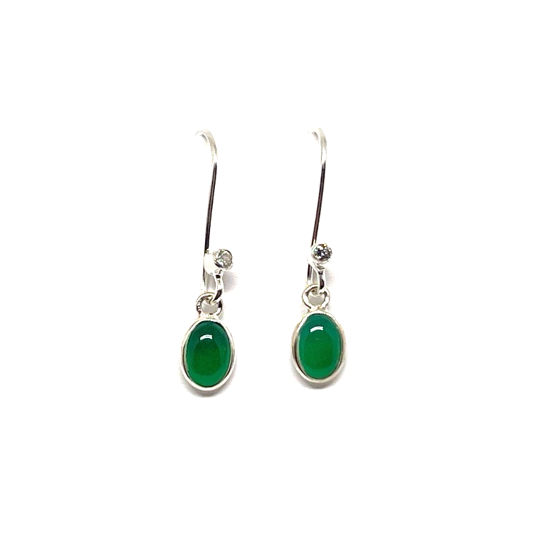 Groene Onix oorhangers